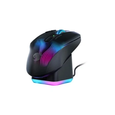 Imagen de Roccat Kone XP Air: ratón inalámbrico para juegos con sensor óptico de 19.000 DPI, iluminación RGB AIMO, rueda desplazamiento 4D, negro