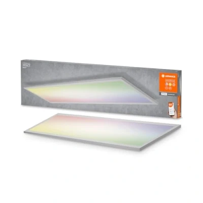 Imagen de LEDVANCE Panel de luz LED inteligente con tecnología WiFi para interior, color cambiante (3000 6500K), colores RGB cambiables, 120mm x 300mm, compatible Google y Alexa, SMART+ PLANON PLUS