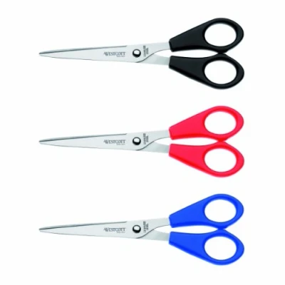Imagen de Westcott E 31031 00 Juego de tijeras oficina, 3 unidades, color azul/rojo/negro