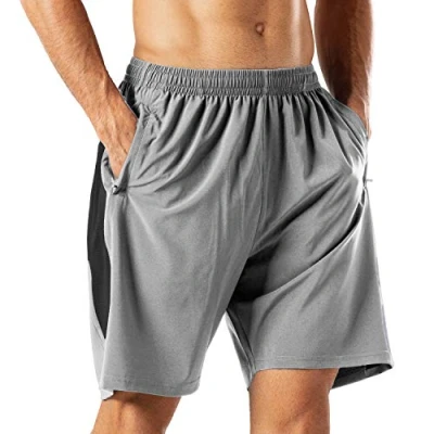 Imagen de HMIYA Pantalones Cortos Deportivos para Hombre Transpirable Secado Rapido Running Fitness Gym(Gris Claro 3XL)