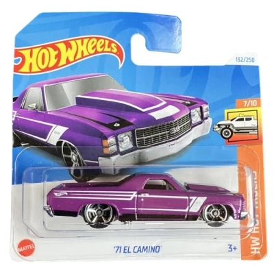 Imagen de Hot Wheels &#039;71 EL Camino HW Trucks 7/10 HTC34 Short Card GM Violeta Mattel 2024 1:64