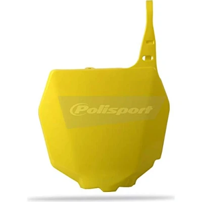 Imagen de POLISPORT 8660400002 Portanúmeros frontal réplica OEM fabricado en plástico brillante duradero y resistente compatible con motocicletas Suzuki color amarillo