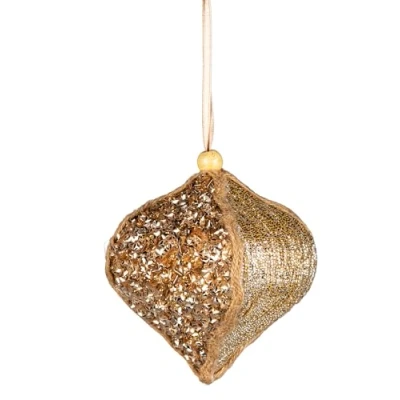 Imagen de Bola de Cebolla con Lentejuelas Doradas 10,5 cm, decoración Colgante para árbol Navidad, Adornos Decorativos Festivos, Navidad temática Cuento Hadas