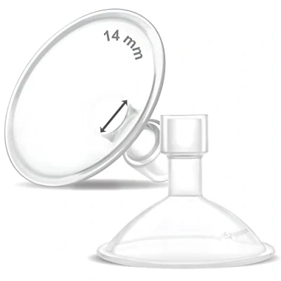 Imagen de Maymom MyFit Crater Series Protector de pecho pequeño 14 mm, diseño dos piezas, compatible con extractores leche Medela; no piezas originales la bomba reemplaza los protectores
