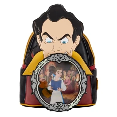 Imagen de Loungefly Mochila Villanos Escena Gaston la Bella y Bestia Disney 26cm, Juventud Unisex, Multicolor (Multicolor), Talla Única