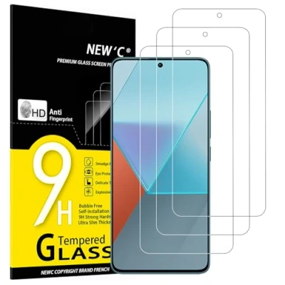 Imagen de NEW&#039;C 3 Piezas, Protector Pantalla para Xiaomi Redmi Note 13 Pro 5G/4G, Cristal templado Antiarañazos, Antihuellas, Sin Burbujas, Dureza 9H, 0.33 mm Ultra Transparente, Resistente