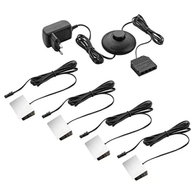 Imagen de SEBSON Luces LED para Vitrinas Iluminacion Estanteria Cristal de Bordes Vidrio Vitrina, Armario, Estante Set 4 Pinzas Blanco Cálido