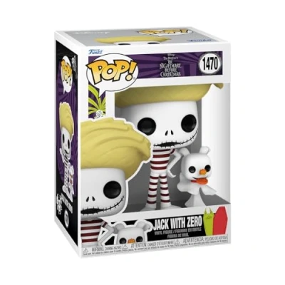 Imagen de Funko Pop! &amp; Buddy: The Nightmare Before Christmas Jack Skellington with Zero (Beach) Figura de Vinilo Coleccionable Idea Regalo Mercancia Oficial Juguetes para Niños y Adultos