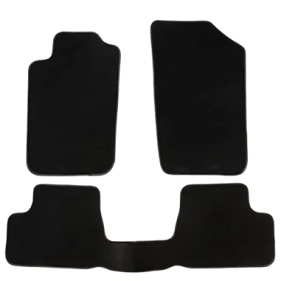 Imagen de DBS 1764126 Alfombrillas de coche A medida para 3 uds. Antideslizante Moqueta en negro 1000 g/m² Aspecto terciopelo Modelo Luxe