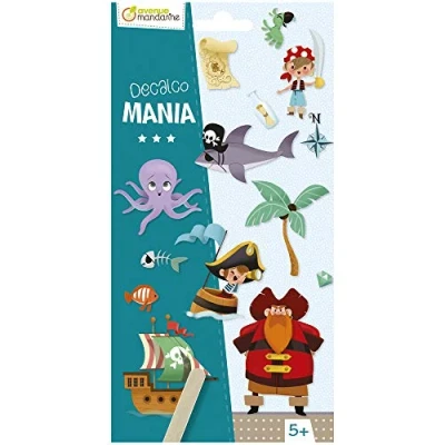 Imagen de Avenue Mandarine CC049C Un sachet Decalco Mania comprenant 2 feuilles de décalcomanies, Pirates