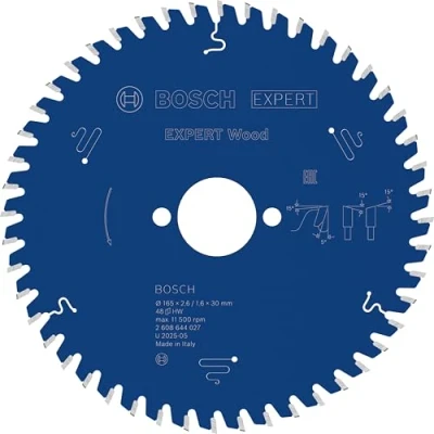 Imagen de Bosch Professional 2608644027 Disco de sierra circular CSB Expert madera: 165x30x48D