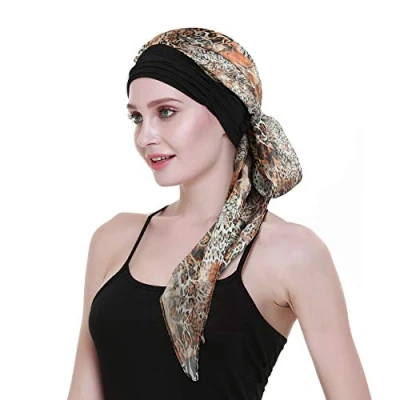 Imagen de Señoras quimio Turbante Sombreros Beanie Bufanda Gorro para Pacientes de cáncer