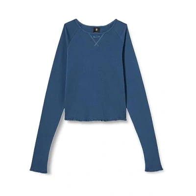 Imagen de G STAR RAW Cropped baby sis raglan r t ls wmn, Tops para Mujer, Azul (rank blue D23803 1141 868), M