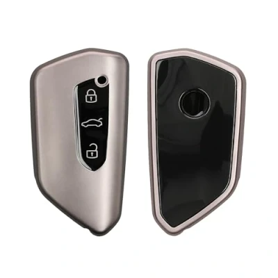 Imagen de kwmobile Carcasa para Mando Compatible con VW Golf 8 Llave de Coche 3 Botones Funda Llaves TPU Negro Mate/Negro