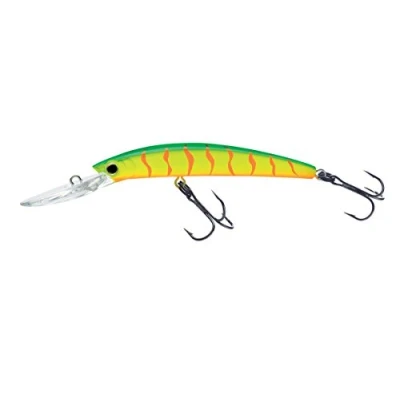 Imagen de Yo Zuri Crystal Minnow Deep Diver Walleye Floating Lure 5 1/4&quot; Señuelo de Pesca, Hot Tiger,