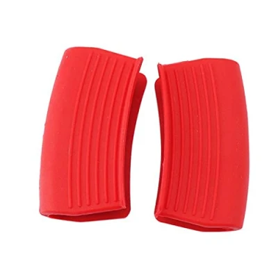 Imagen de 2 soportes de silicona para asas, resistentes al calor, fundas antideslizantes cocina,