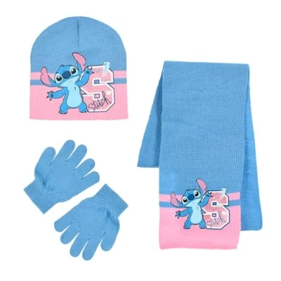 Imagen de Disney Stitch Gorro Bufanda y Guantes para Niña, Conjunto de Invierno Niñas, Gorra Guantes, Accesorios Infantil, Regalo Niñas Azul