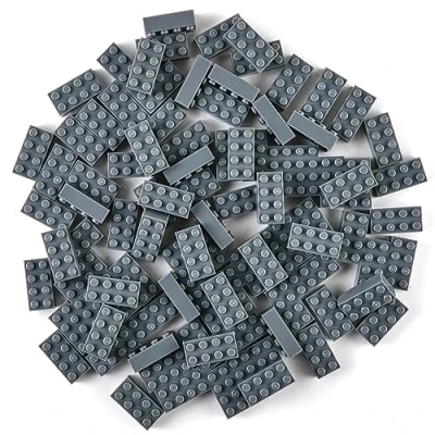 Imagen de Strictly Briks Classic Bricks Set de Ladrillos para Construir 2 x 4 100% Compatible con Todas Las Grandes Marcas Gris 96 Piezas