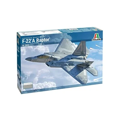 Imagen de Italeri 2822 1:48 US F 22A Raptor modelismo, Kit, Modelo de Suelo, Hobby, Pegado, Kit plástico, detallado, Grey, IT2822