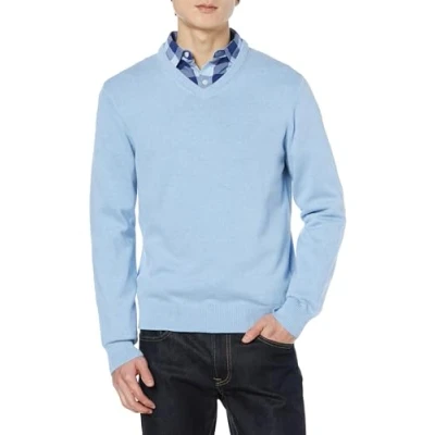 Imagen de Amazon Essentials Jersey de Cuello Pico (Disponible en Tallas Grandes) Hombre, Azul Claro Mezcla, XXL