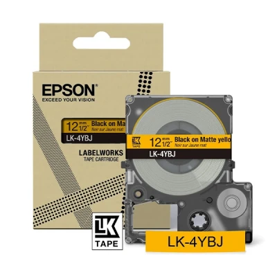 Imagen de Epson LabelWorks LK 4YBJ Cinta adhesiva compatible con LW C410 y C613 (12 mm, amarillo/negro mate)