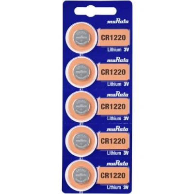 Imagen de Murata Pilas de botón CR1220 BEABAE CR 1220 Litio, 40 mAh, 3 V, 5 Unidades