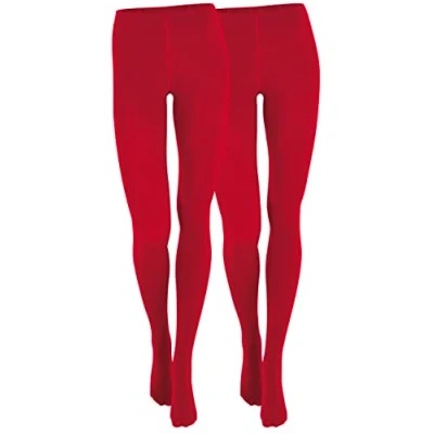 Imagen de Yenita Medias térmicas para mujer con forro polar (paquete de 2 o 4 unidades), color negro, marrón, rojo, azul, Pack Rojos, L XL