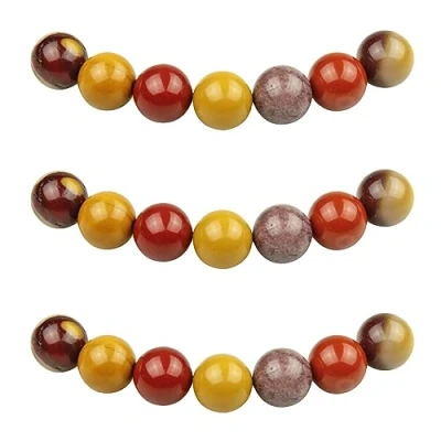Imagen de MJDCB 10mm 35 piezas Cuentas de Piedra Jaspe Mookaita Redondas Sueltas Piedras Semipreciosas Naturales para Hacer Joyas Pulseras Collares