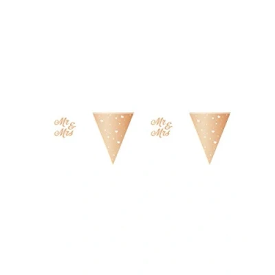 Imagen de Folat Guirnalda de Boda en Oro Rosa Bunting 6 m, Color Rosado (21427)