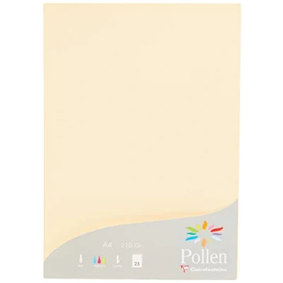 Imagen de Clairefontaine 24204C Un étui de 25 feuilles Pollen 21x29,7 cm 210g, Ivoire