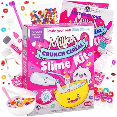 Imagen de Original Stationery Kit de Slime para Niñas Cereales Crujientes con Leche, Todo lo Que Necesitas en un Hacer Crujiente Regalos Niños
