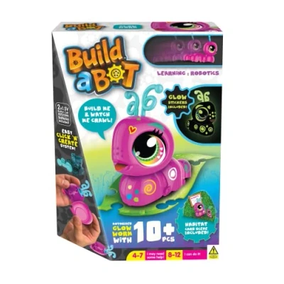 Imagen de Goliath Build a Bot: gusano luminoso Construye tu propio interactivo Para mascotas Sistema Easy Click &#039;n&#039; Create Kit de robot STEM más 20 piezas niños mayores 4 años