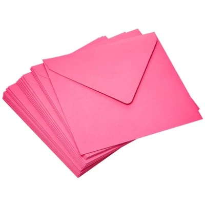 Imagen de Clairefontaine 5578C Un paquet de 20 enveloppes Pollen gommées 14x14 cm 120g, Fuchsia