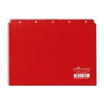 Imagen de Durable 365003 Registro de control A Z (A5 transversal) 1 pieza, rojo