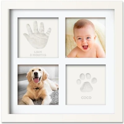 Imagen de kit de mano y huella para bebé regalos bebés, niños, niñas, fiesta bienvenida al bebé, recuerdo huellas recién nacido (Alpine White)