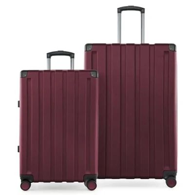 Imagen de Hauptstadtkoffer Q Damm TSA Maleta rígida con 4 ruedas, granate, Koffer Set (S+L), Juego de maletas