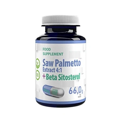Imagen de Serenoa Repens (Saw Palmetto) + Beta Sitosterol 450mg 120 Capsulas Veganas, Probado en Laboratorio, suplemento de alta resistencia, sin gluten OGM