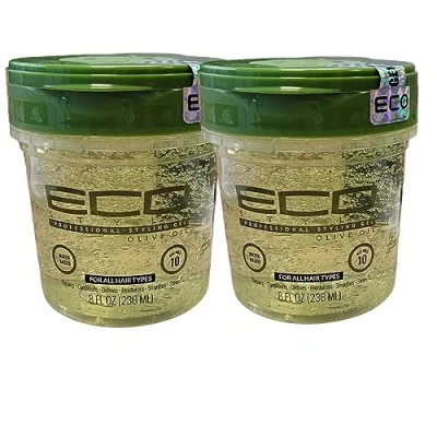 Imagen de Pack de 2 gel Eco Styler 2X modelador aceite oliva, para cabello, 235 ml c/u
