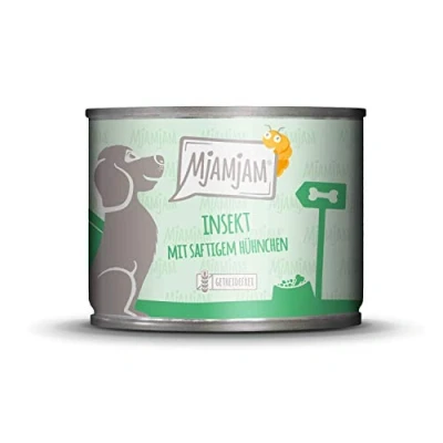 Imagen de MjAMjAM comida húmeda Premium para perros Insecto con Pollo Jugoso, Pack de 6 (6 x 400 g), Sin Cereales Proteína