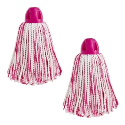 Imagen de MAYA Fregona Light Pro. Limpieza Eficiente y Duradera para Superficies Lisas. 100 % Microfibra. Super Absorbente Escurrefacil. Rosca Universal. Pack de 2 Fregonas (Rosa)