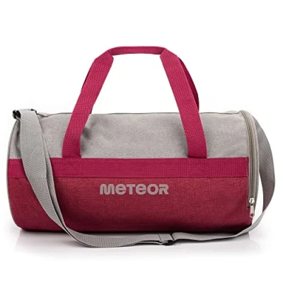Imagen de Bolsa Deporte Viaje Gimnasio con Compartimento Separado para Zapatos Duffle Bag Hombre Mujer Ultraligera Plegable Deportiva 25 L Yoga Fin de Semana (púrpura Gris, L)