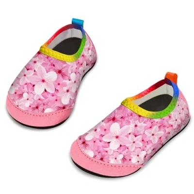Imagen de Yorgou zapatos de playa para bebé, natación, agua, secado rápido, antideslizantes, descalzos niños, y piscina, Sakura Rosa, 31/32 EU