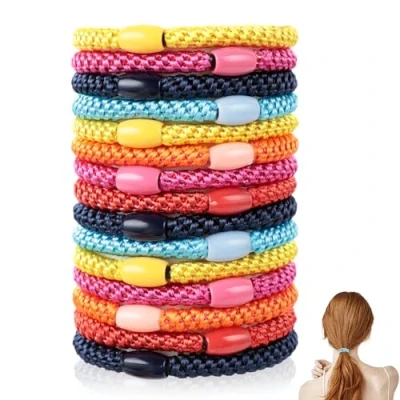Imagen de AiQInu 15 Piezas Goma De Pelo,5 mm En Espesor Coleteros EláSticos,Trenzadas Elásticos Para Mujeres y Niñas