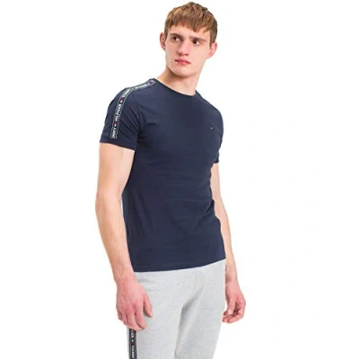 Imagen de Tommy Hilfiger Hombre Camiseta Manga Corta Cuello Redondo, Azul (Navy Blazer), M