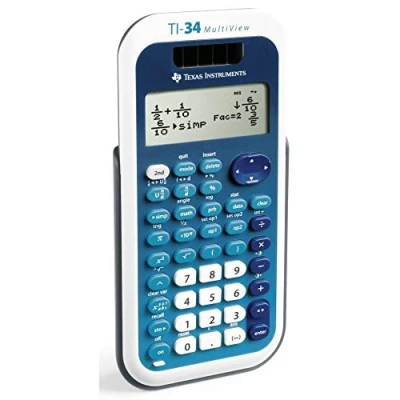 Imagen de Texas Instruments TI 34 MultiView Calculadora científica (panel solar y batería), color azul