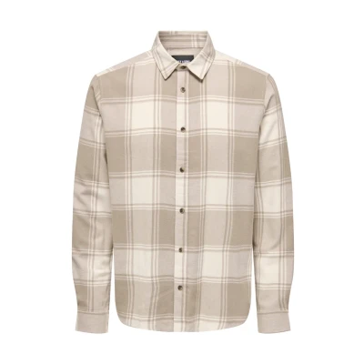 Imagen de Only &amp; Sons Gudmund Checked NOOS Camisa, Hombre, Talla: Small, Beige