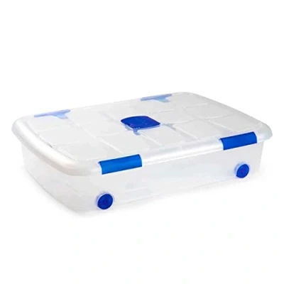 Imagen de AC Caja de ordenación plástico Transparente Nº12. Contenedor para almacenar Juguetes, Libros, Ropa, Mantas. Capacidad 41 litros. Dimensiones Aprox.: 16 x 73 55 cm