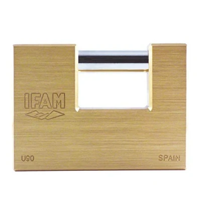 Imagen de IFAM Candado de Seguridad Serie U, 90mm Longitud, Para Cierres Verticales, Cuerpo Latón, Llave Serreta, Rejas y Persianas