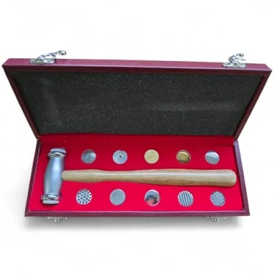 Imagen de juego de martillos texturizadores con 12 caras intercambiables, herramientas para hacer joyas, martillo formador metal, en caja, ideas regalo PTL®