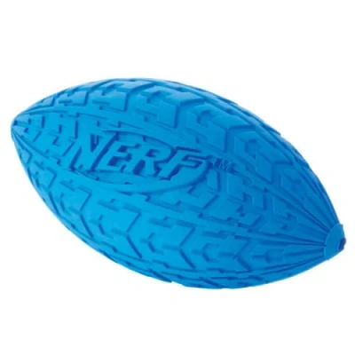 Imagen de Nerf Dog Pelota de Goma para Perros con Banda Rodadura y Sonido chirrido, Color Rojo o Azul, 15,2 cm